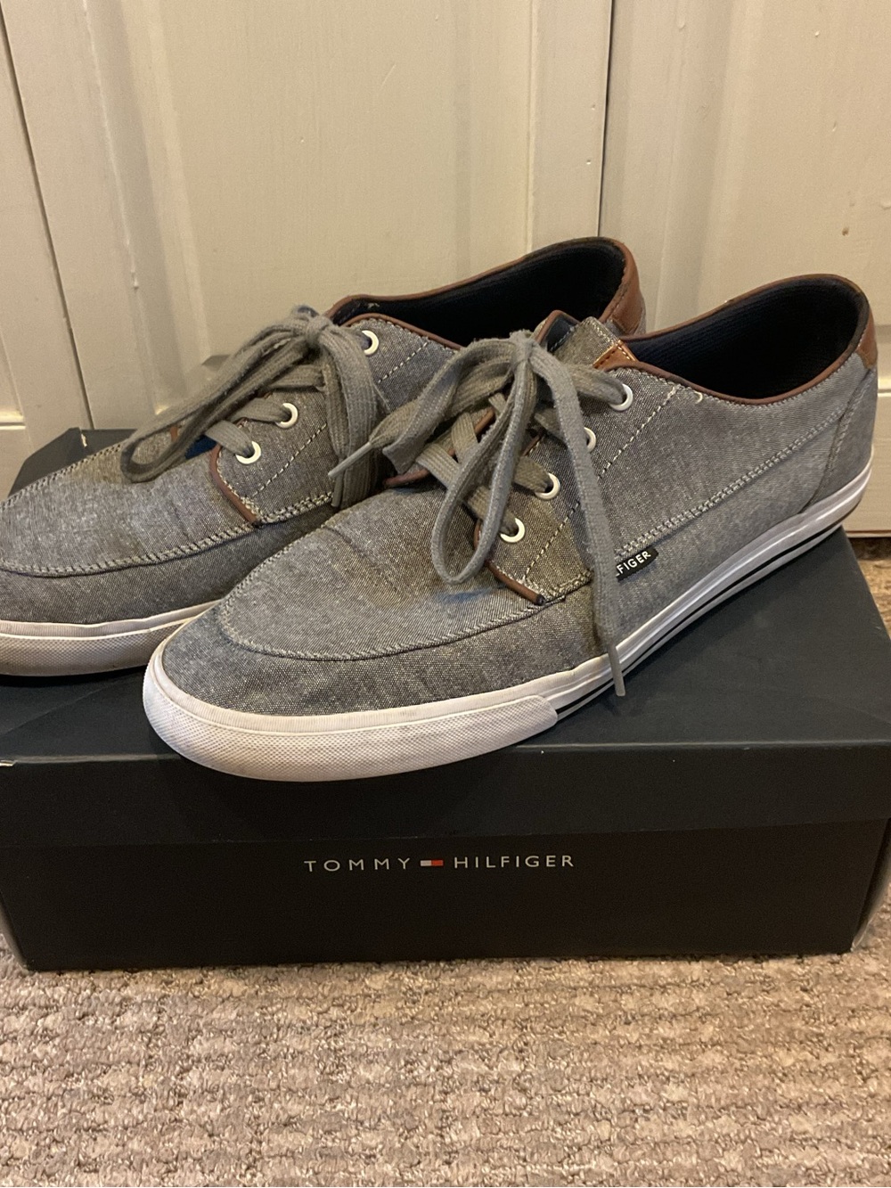 Tommy Hilfiger Peril3 Gray Multi Fabric 13m Men’s Boat Shoe Sneaker Hybrid